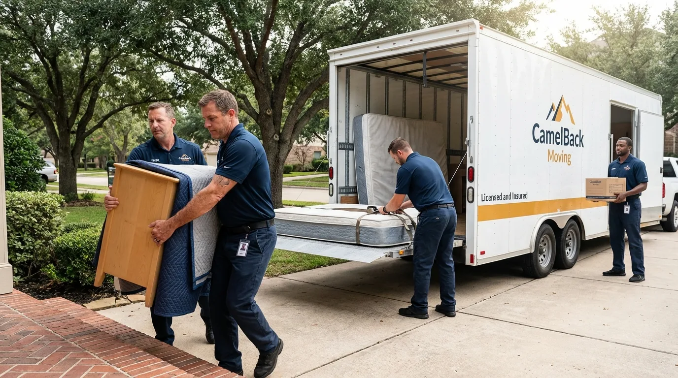 Crew loading residential truck for cross-state move from Burgaw, NC